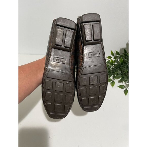 Impo Womens Devon Penny Loafer Shoe Brown Crocodile Slip On Leather 8.5M Comfort - Picture 5 of 12